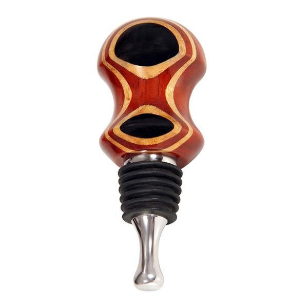 Topchef Ebony Eye Round Top Stainless Steel Wine Bottle Stopper TO400827